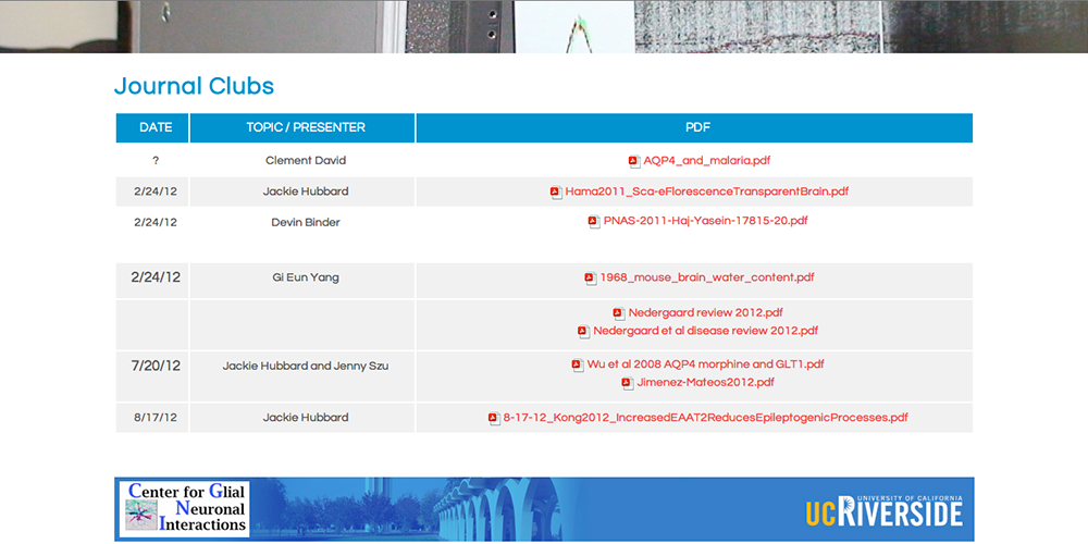 Translationa Neuroscience Laboratory Journal Club Page