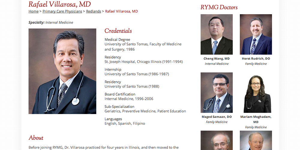 RYMG detail doctor page